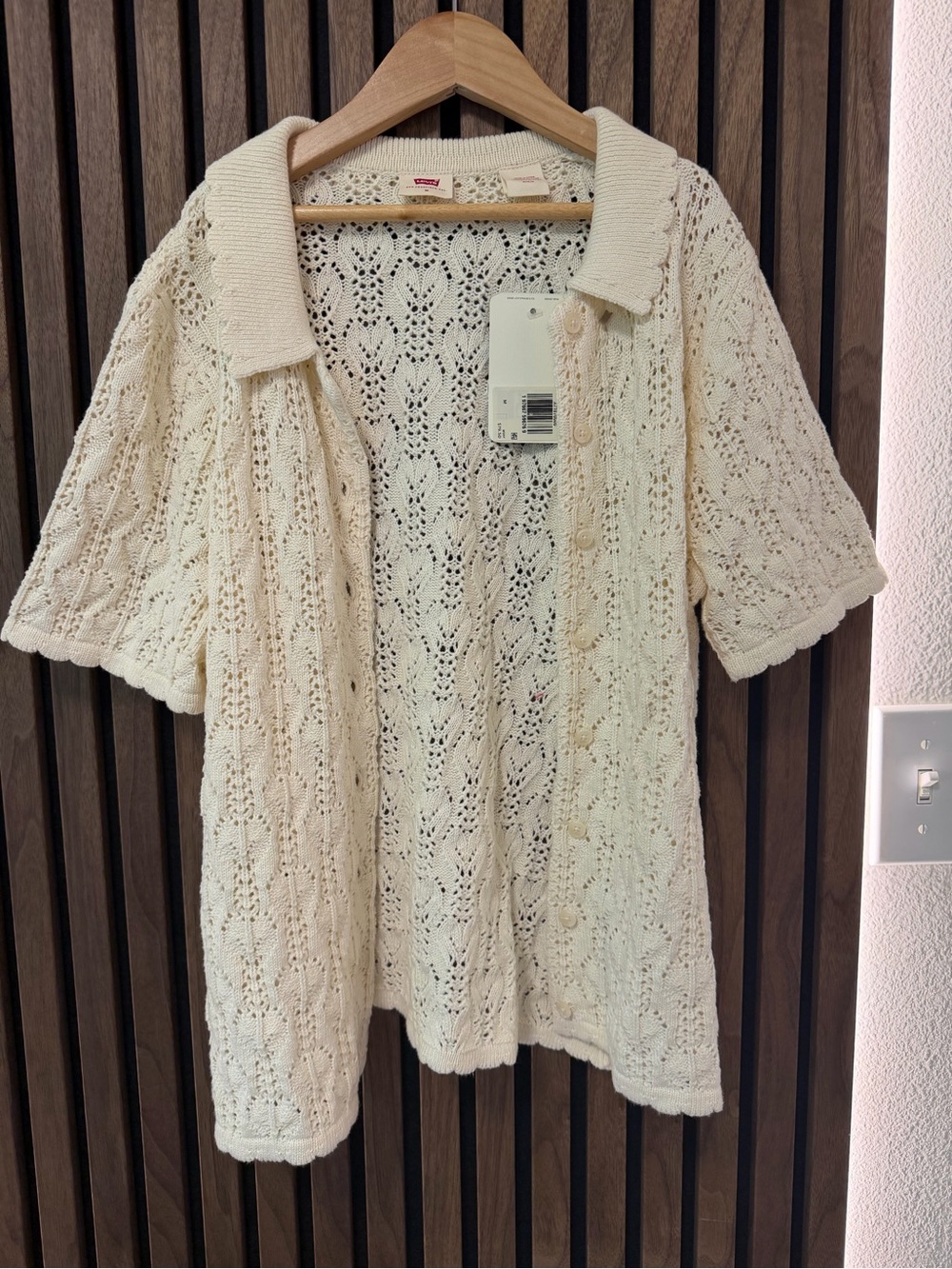 Levi's Crochet Button-Front Sweater - Cream